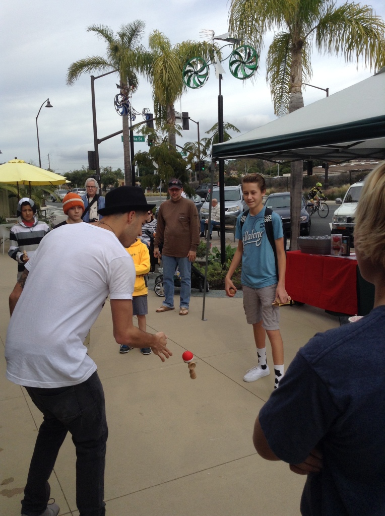 Kendama USA Pro TJ Kolesnik playing a friendly game of KEN here at the store on 12/20/14.
